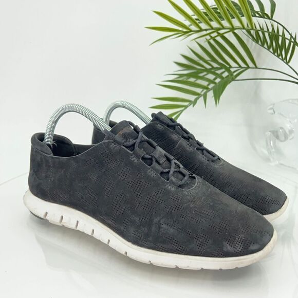 Cole Haan Women's ZeroGrand Oxford Sneaker Size 10 Trainer Black Suede Shoe - Picture 1 of 12
